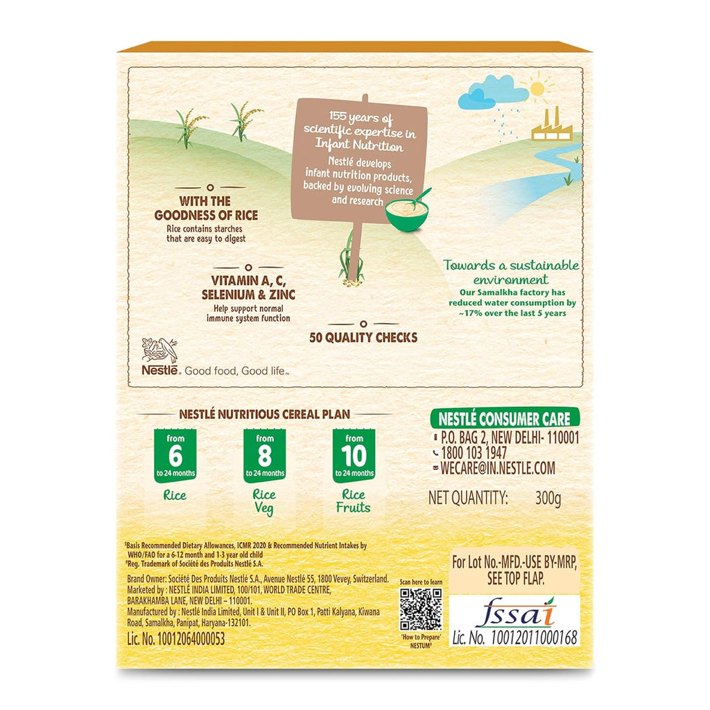 Nestum Baby Cereal â€“ From 6 to 24 Months, Rice, 300g/325g, Bag-in-Box Pack (weight may vary)