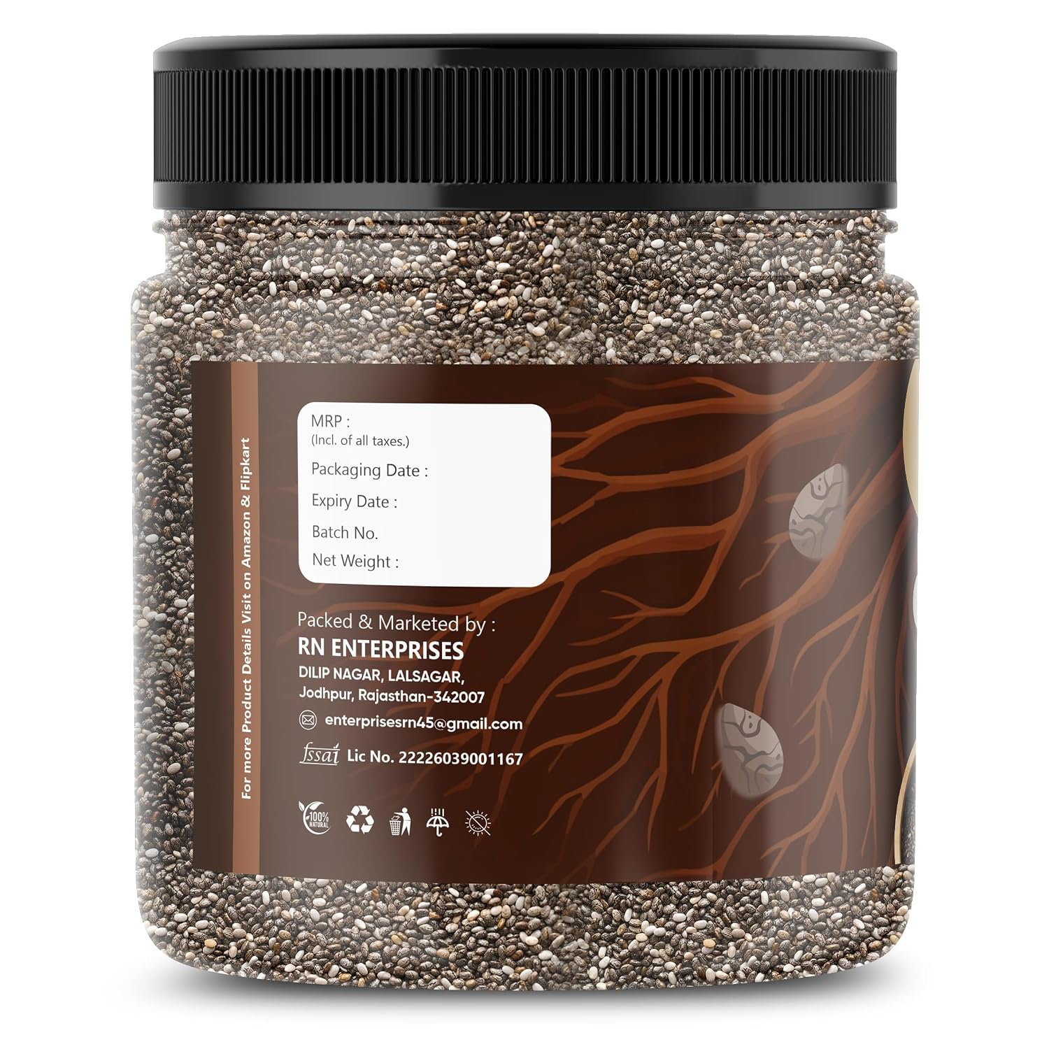RR NUTS Chia Seeds 100gm | Seeds for Weight Management | Rich in Calcium, Protein & Fibre | Beat the Heat | 100% Clean Chia Seeds for Eating | Antioxidant Rich Seeds