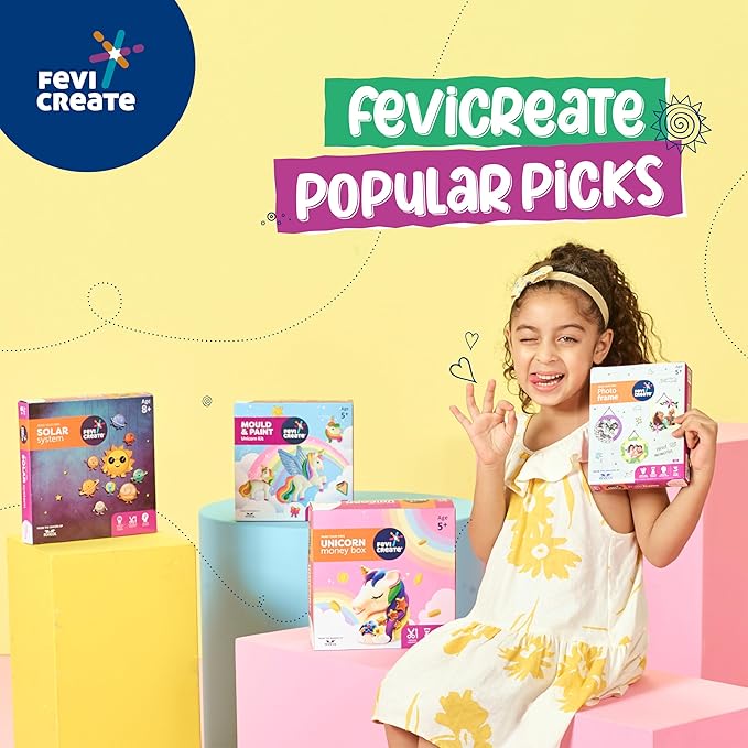 Fevicreate Tissue Art Kit 5 Exciting Templates Easy to Do for Kids 5+ Yrs Art & Craft