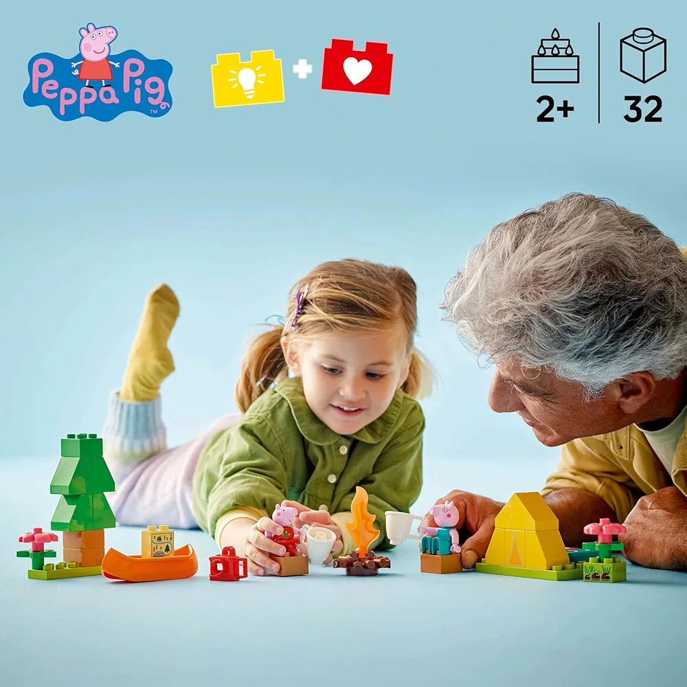 Lego Duplo Peppa Pig Camping Trip Building Playset with Canoe Toy 10452 Building Blocks Toys for 2+ Gift for Boys and Girls