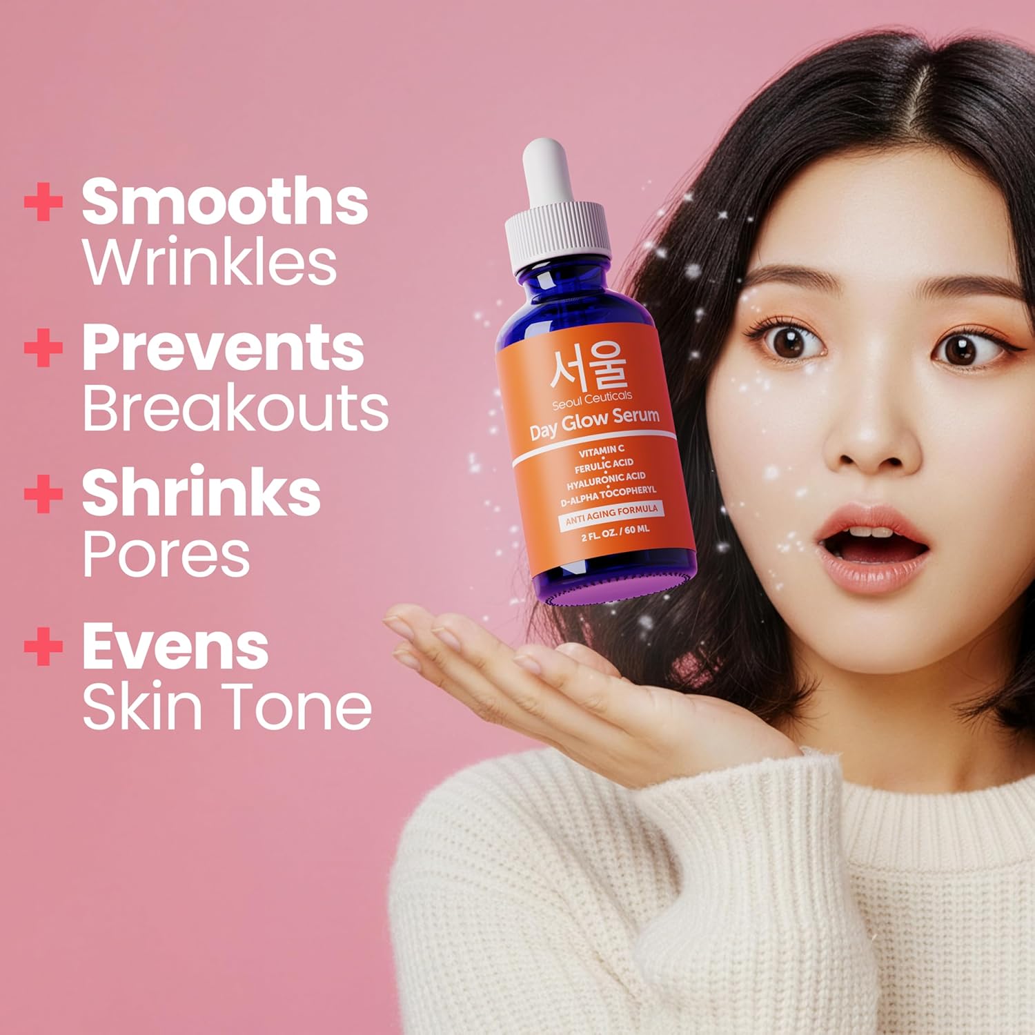 SeoulCeuticals Korean Vitamin C Serum for Glowing Skin â€“ 20% Vitamin C + Hyaluronic Acid + CE Ferulic Acid â€“ Potent Anti-Aging & Anti-Wrinkle Korean Beauty Vit C Serum â€“ 30ml