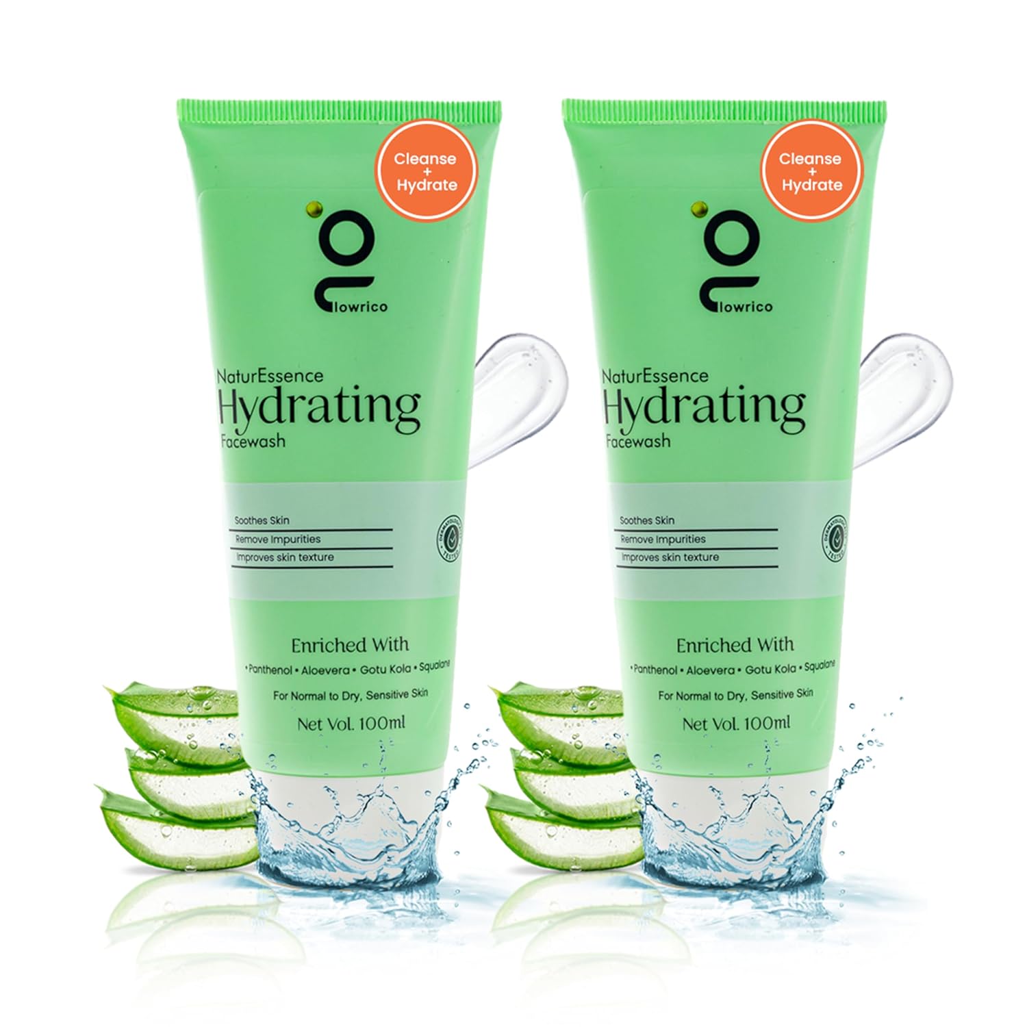 Glowrico NaturEssence Hydrating Facewash - 100 ml Each (Pack of 2)