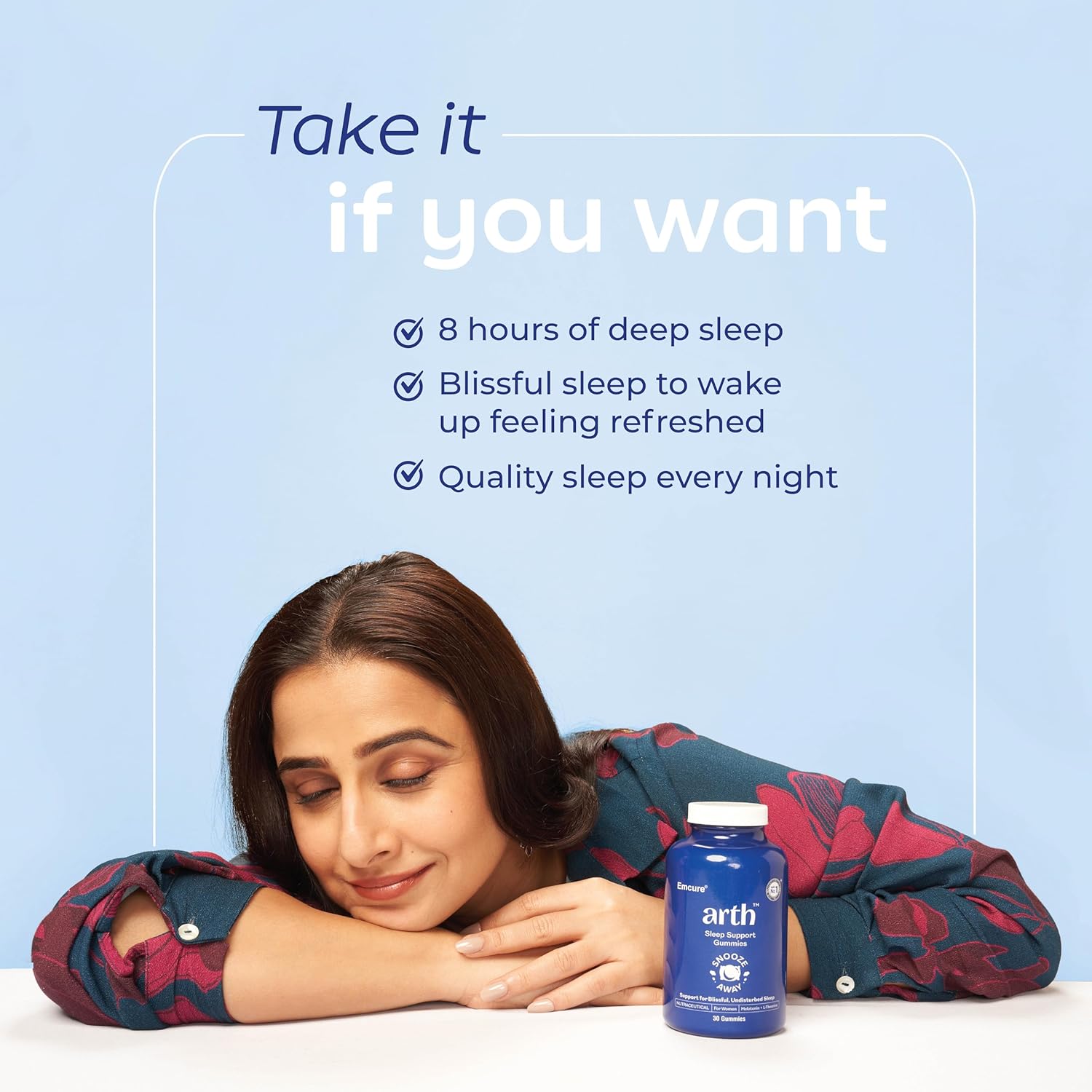 Arth Sleep Support Gummies|Promotes deep relaxation, Improves sleep quality, Helps with Insomnia|Melatonin 5mg, L-Theanine | Emcure Pharmaceuticals Ltd. | 30 Gummies