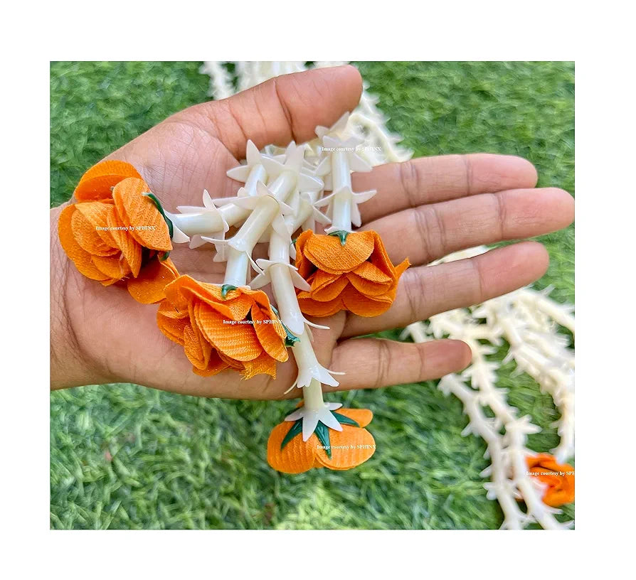 Artificial Rajnigandha Buds Rose Strings 2.5 ft Height Marmalade Orange