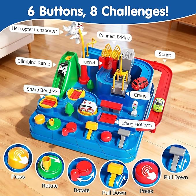 Kidology Car Race Tracks Toy 4 Car Included