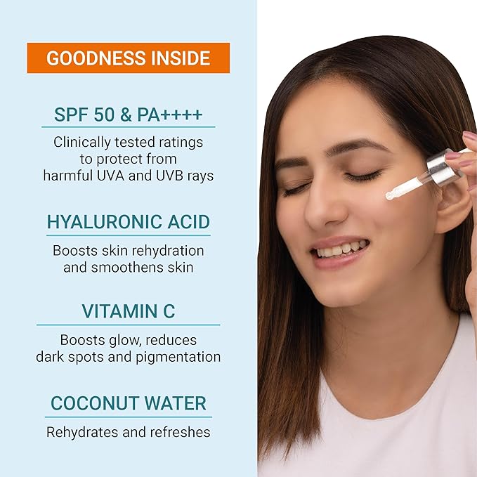 Iba Invisible Sunscreen Serum Spf 50 Pa+++ With Hyaluronic Acid & Vitamin C - 30 Ml
