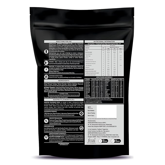 Nakpro Platinum Plus+ Whey Protein Isolate Malai Kulfi Flavour - 1000 gms