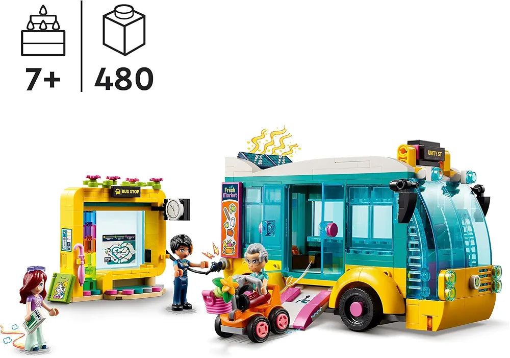Lego Friends Heartlake City Bus 41759 Building Toy Set for Ages 7+; with Buildable Bus, Bus Stop and 3 Characters