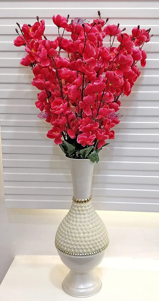 Artificial Flowers Bunch for Decoration Cherry Blossom Ideal for vase Without vase Maroon