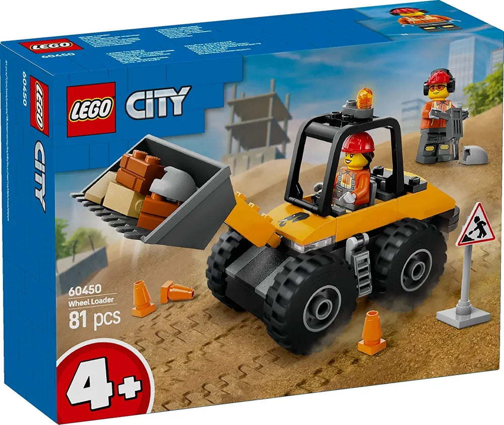 Lego City Yellow Construction Wheel Loader Buildable Vehicle Set 60450 Building Blocks Toys for 4+ Gift for Boys and Girls