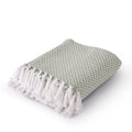 Sashaa World Chevron Delight Cotton Throw Colour Green Ivory