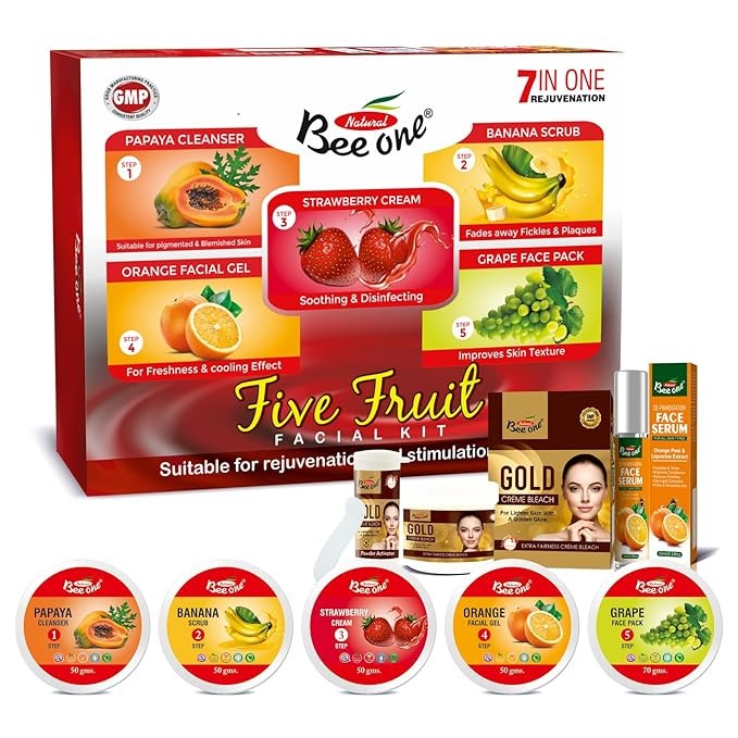 Beeone Unisex Five Fruit Facial Kit for All Skin Types - 312 gms