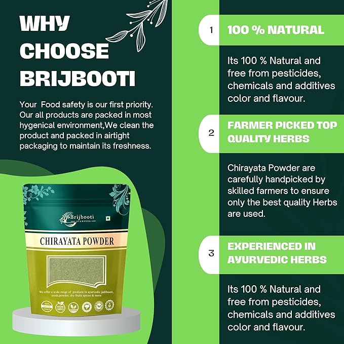 Brijbooti Birju Mahavir Chirayata Bitterstick Swertia Chirata Powder - 200 gms