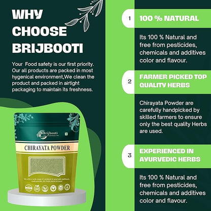Brijbooti Birju Mahavir Chirayata Bitterstick Swertia Chirata Powder - 200 gms