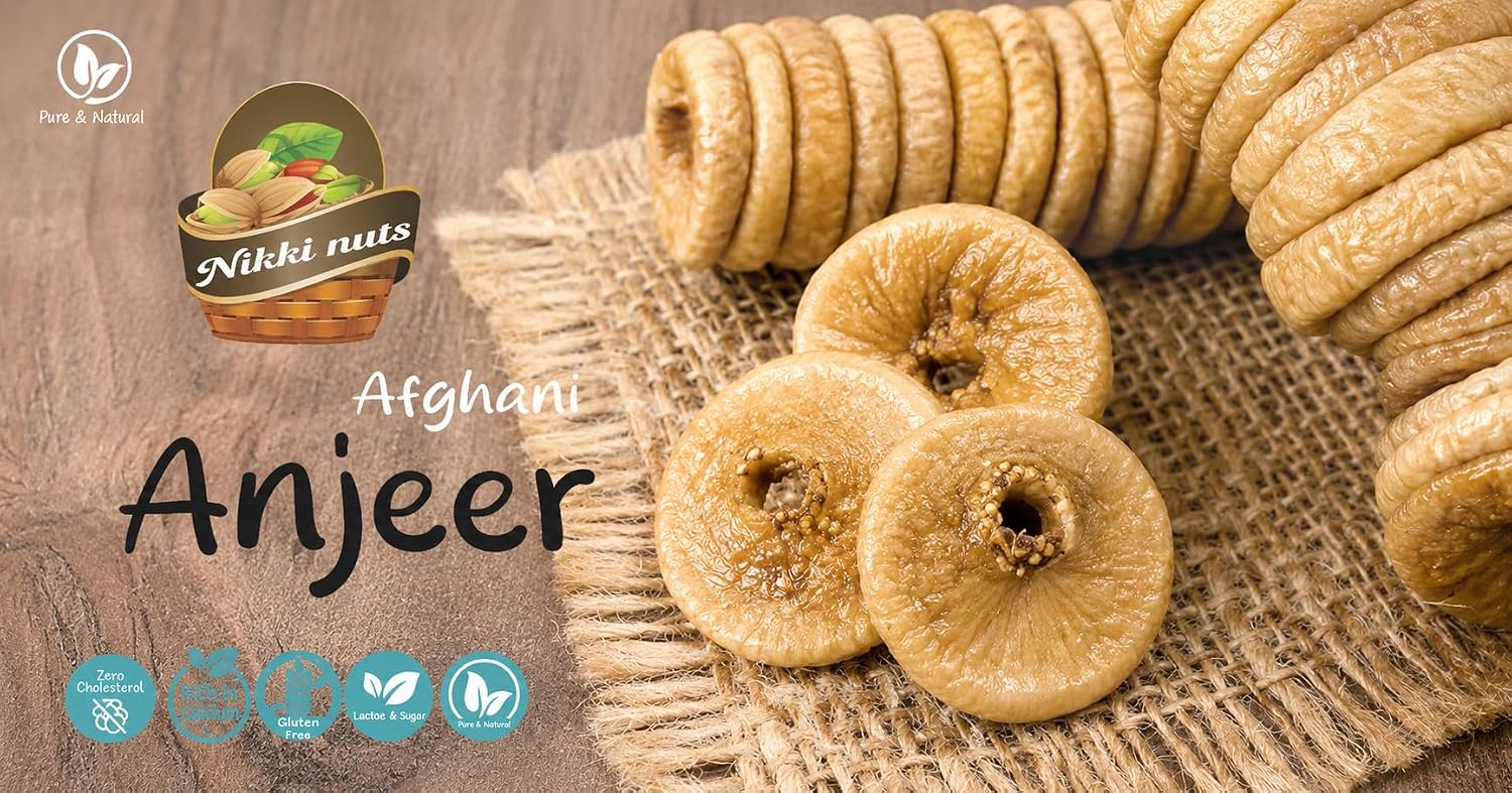 NIKKI NUTSS Premium Afghani anjeers Dry Fruit 200 Gram | Natural Figs & Dried Fig Rich in Vitamins, Fiber, Calcium & Iron Ideal for Healthy Snacking Dieting & Breakfast Non-GMO, Low Fat 200 Gram