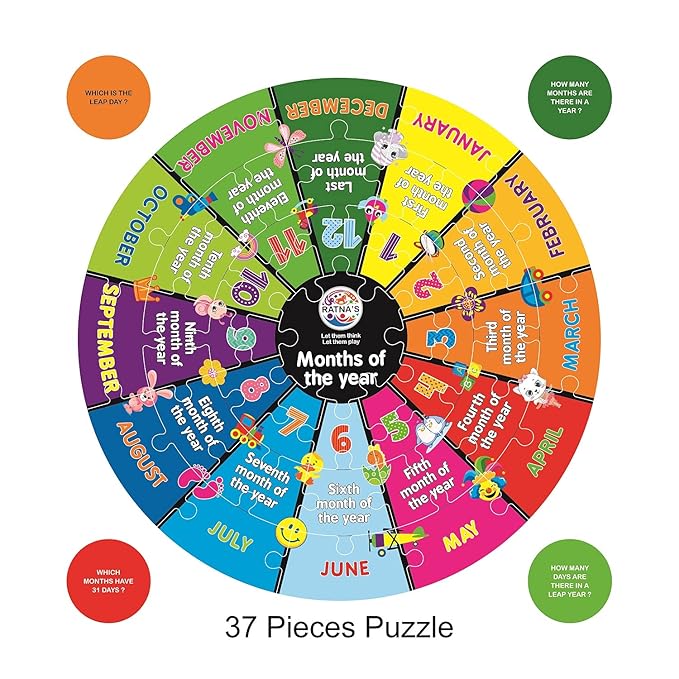 Preschool Teacher 3 in 1 | a Perfect Early Learner Jigsaw Puzzle for Kids | Learn More About Days of the Week, Months of the Year