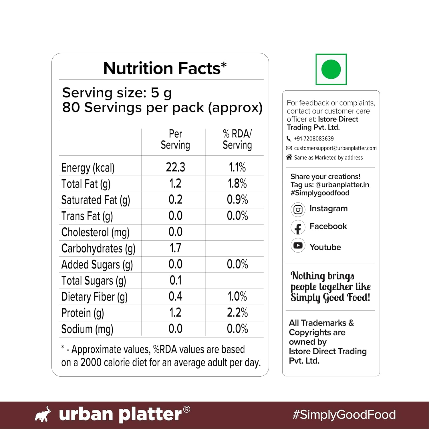 Urban Platter Halim Seeds, 400g (Garden Cress/Aliv Seeds, Protein & Fiber Rich Superfood, Nutrient Dense Seed for Laddoos, Halwa & Traditional Recipes)