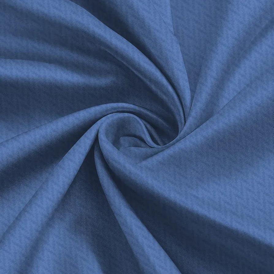 Divine Casa Zigzag Design Window Curtains 5 Feet Blue Lightweight Polyester Panels with Metal Grommets for Home Decor Colour Blue (Pack of 2)