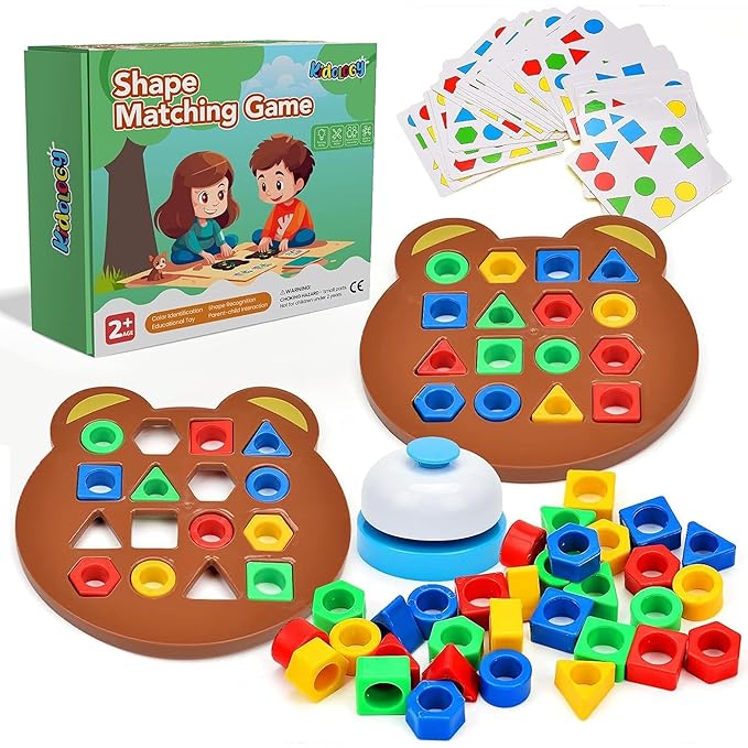 Kidology Geometric Shape and Color Matching Puzzle Board Game