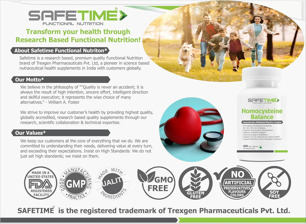HOMOCYSTEINE BALANCE Betaine (TMG - Trimethylglycine), Bioactive Methylated B-Vitamins B6, B9, B12 with B2 (60 Veg. Capsules) (Pack of 1)