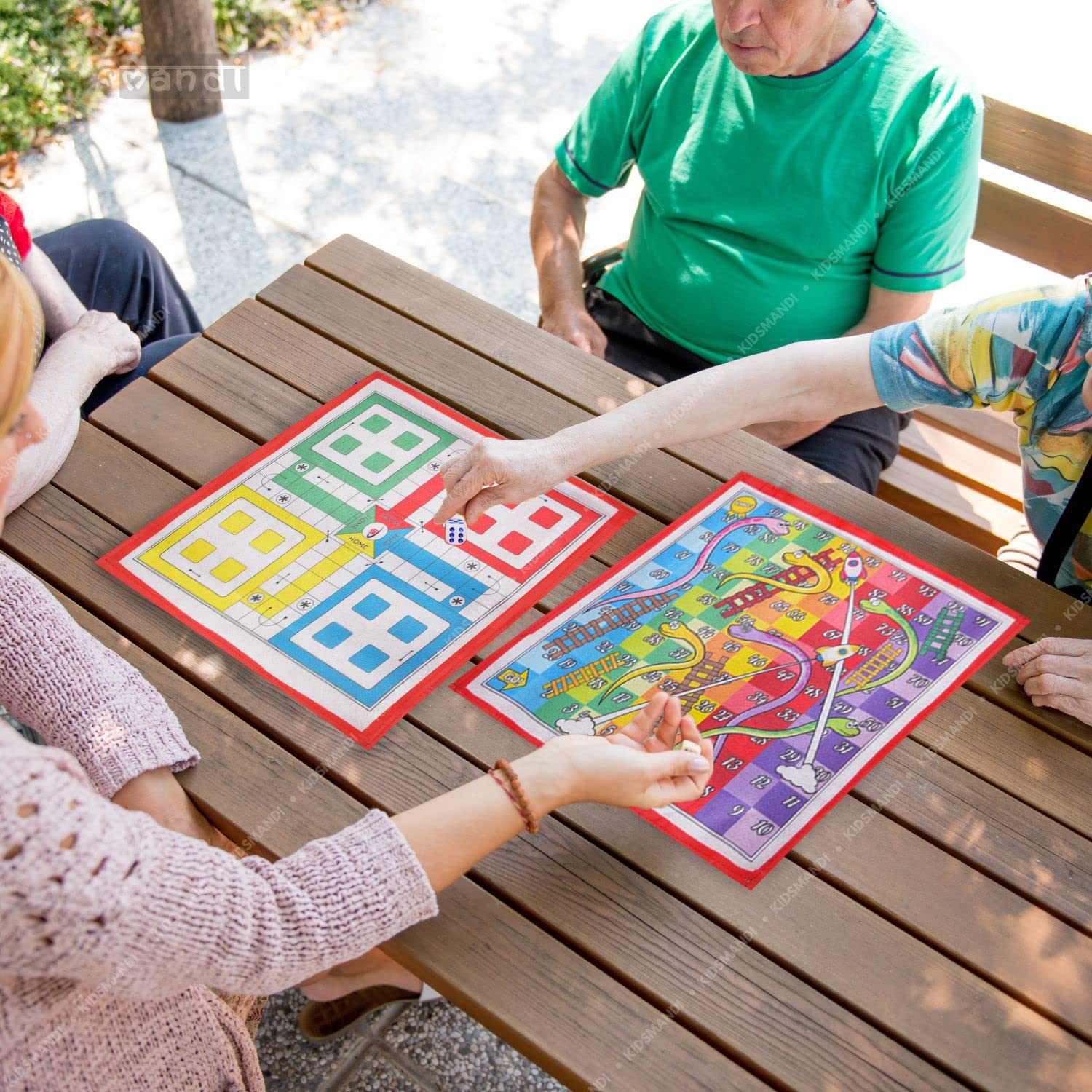 Kids Mandi Ludo Board Game Snake and Ladder Mat Game 2 in 1