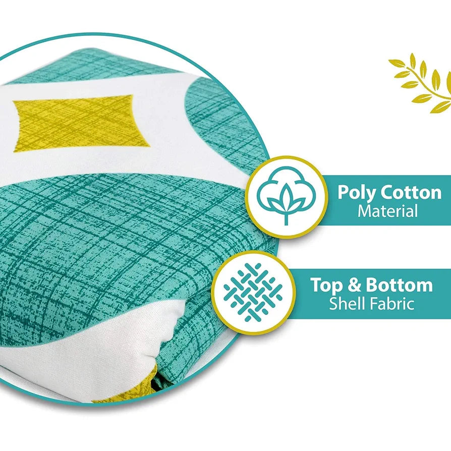 Divine Casa 120 GSM Glace Cotton Double Bed Dohar Lightweight AC Blanket Colour Turquoise Blue & Leaf Green