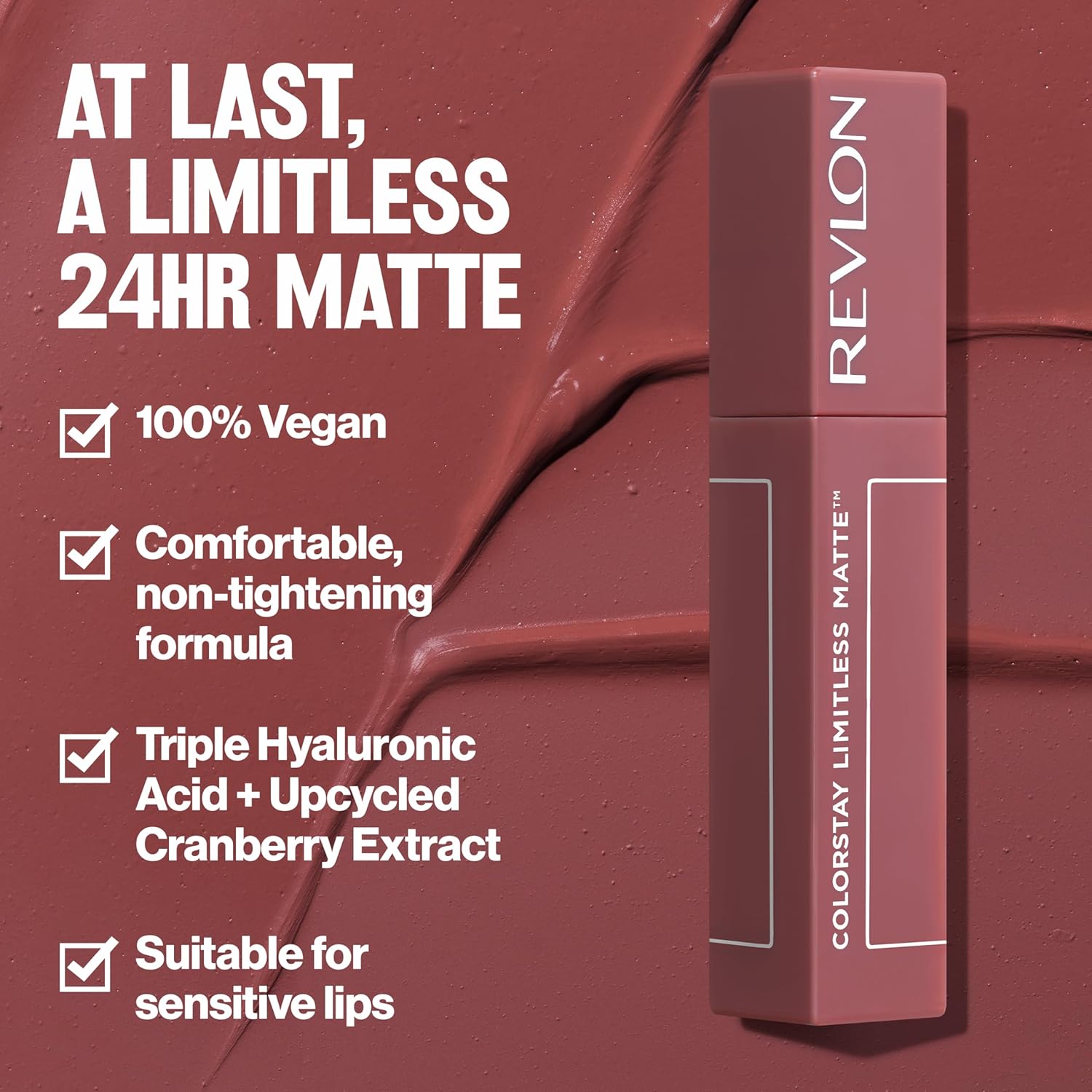 Revlon ColorStay Limitless Matte Liquid Lipstick, Vegan Formula, No-Budge, Longwear Lip Color, Long Lasting, Lightweight/Comfortable, Waterproof, 007 Icon Era, 5 ml