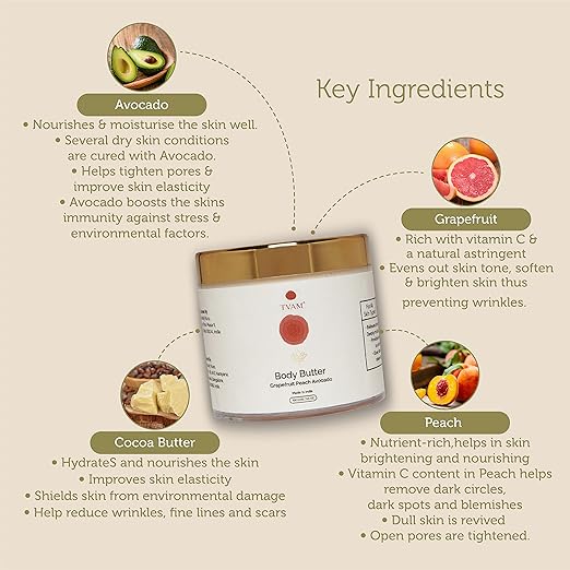 TVAM Body Butter Grapefruit Peach Avocado - 100 gms