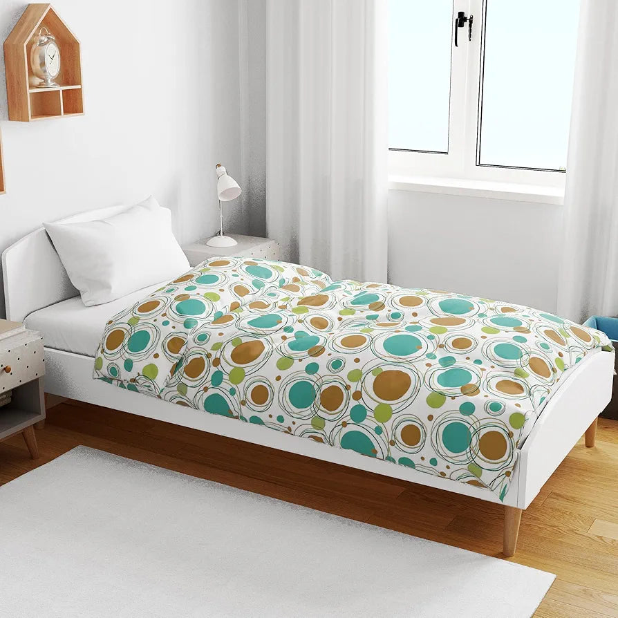 Divine Casa 120 GSM Polka Dots White Blanket for New Born Baby|Baby Dohar 0-4 Years Cotton Colour White and Orange