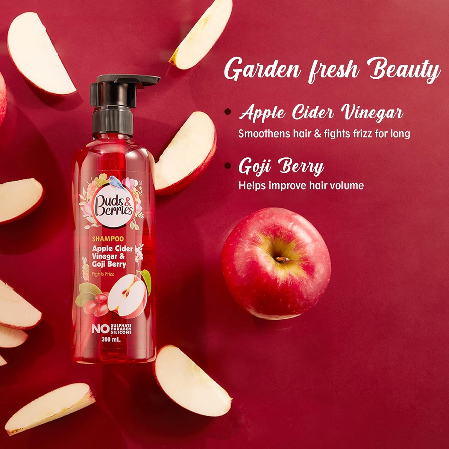 Buds & Berries Apple Cider Vinegar and Goji Berry Shampoo - 300 ml