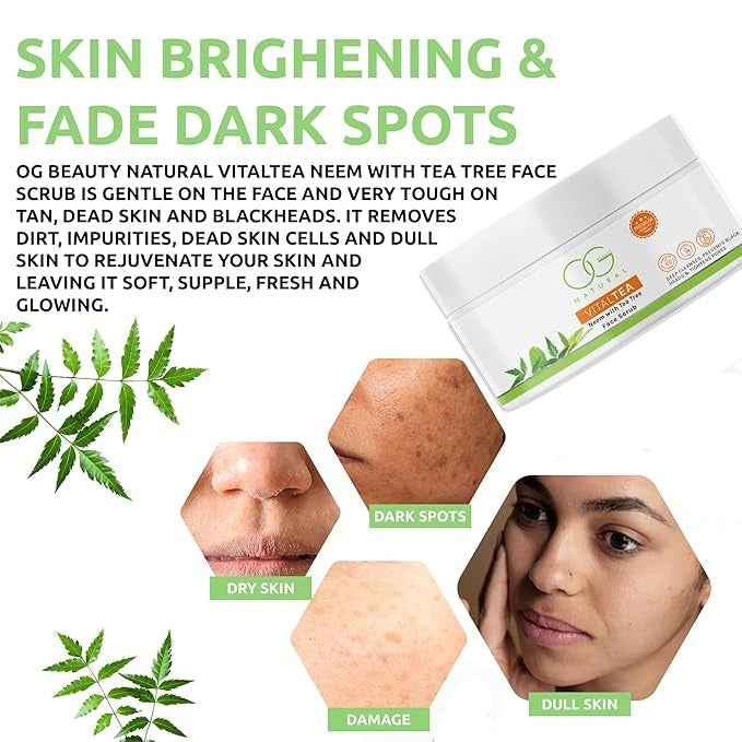 Og Beauty Natural Vitaltea Neem With Tea Tree Face Scrub - 125