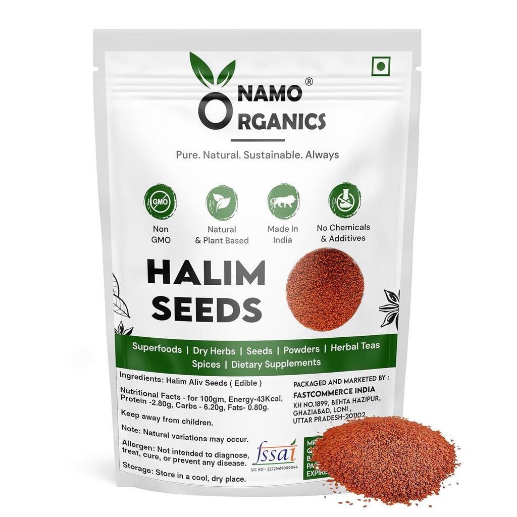 Namo Organics - Halim Seeds 400g - Aliv Seeds | Rich in Fibre and Omega -3 | Haleem Seeds | Halim Seeds for Eating | Immunity Booster Superfood