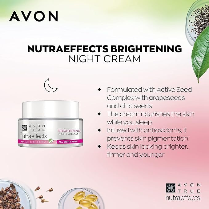 Avon True Nutraeffects Brightening Night Cream - 50 gms