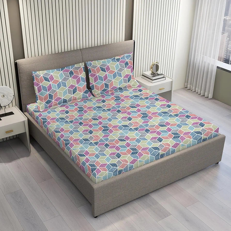 Layers Argos Bedsheet Set for All Seasons Lightweight 225 CVC King Size Multicolor6