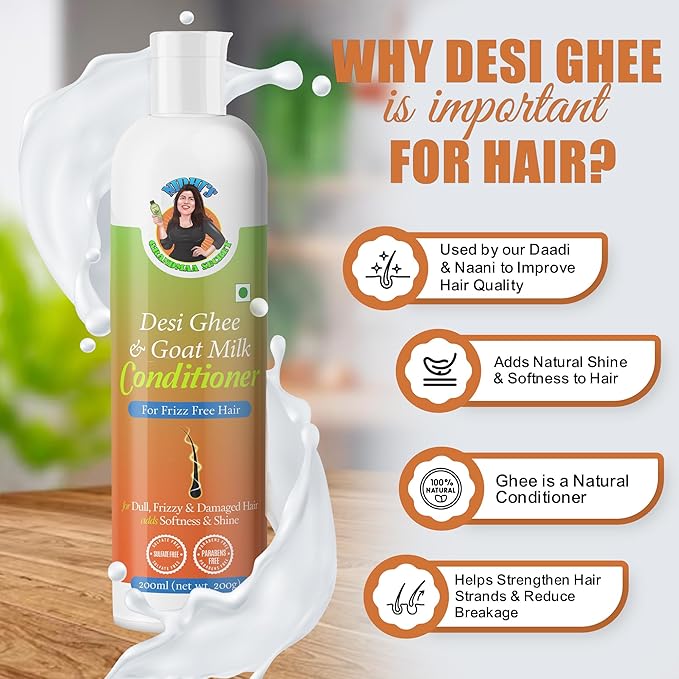 Nidhi's Grandmaa Secret Desi Ghee and Goat Milk Conditioner for Frizzy Hair - 200 Ml