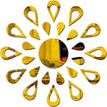 Bikri Kendra Sun Golden Model-5 Mirror Stickers for Wall, Acrylic Mirror Wall Decor Sticker