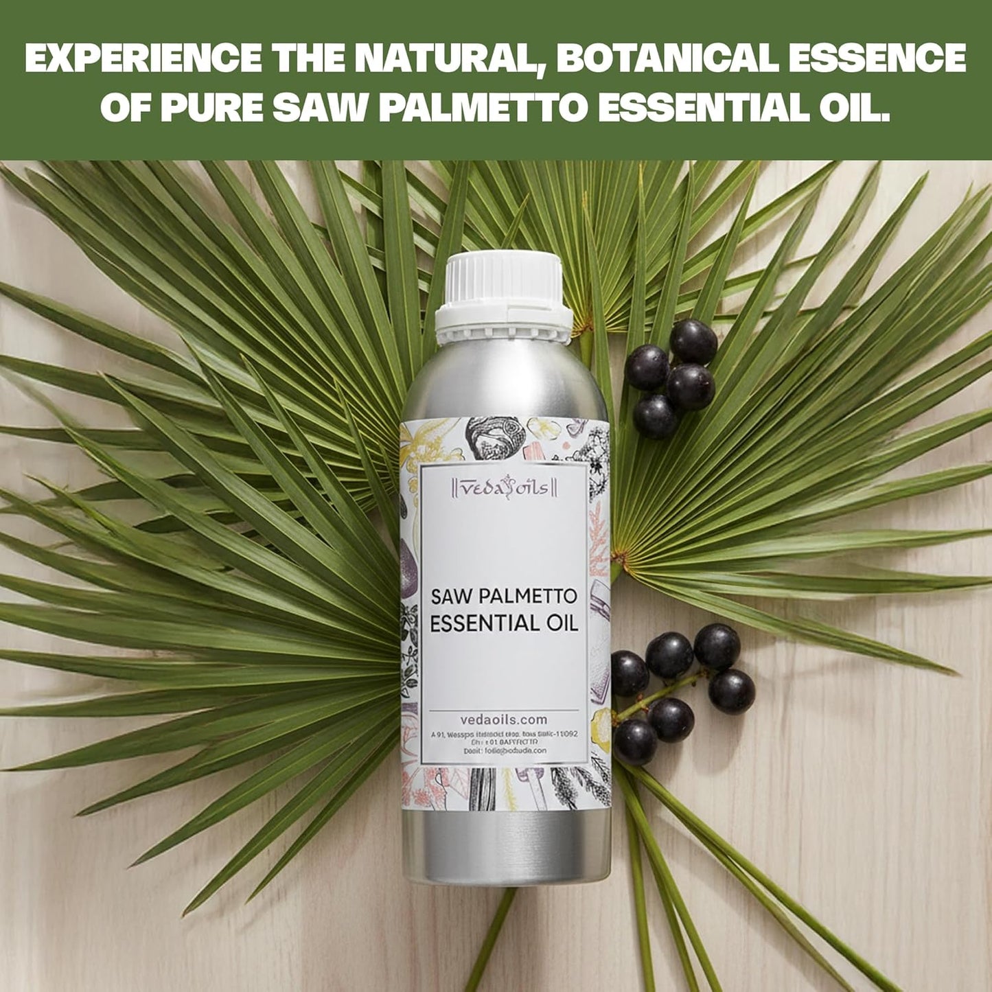 VedaOils Saw Palmetto Essential Oil Pure, Natural For Hair Growth - 100 ml