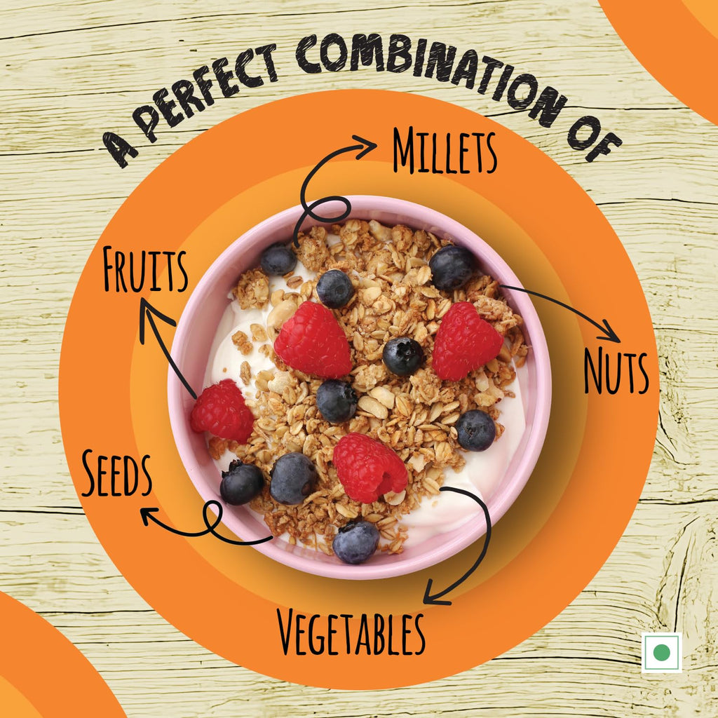 Organic Habits Muesli, Working Women Friendly Breakfast Cereal With Probiotics & Prebiotics - 400 Gms