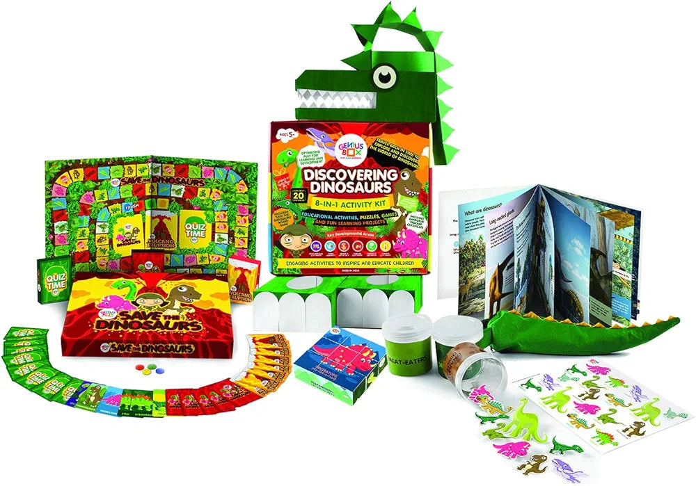 Genius Box Play some Learning Educational Toy for 5+ Year Age: Discovering Dinosaurs DIY, Activity Kit, Learning Kit, Educational Kit, STEM Toy 16 Activity Kit