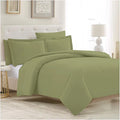 Trance Home Linen Zippered 100% Cotton 400 TC Plain Queen Size Duvet Cover Quilt Cover Blanket with 2 Pillow Covers Colour Forest Green