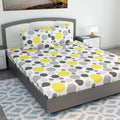 Divine Casa 144 TC 100% Cotton Bedsheet King Size Bed King Size Bedsheet with 2 Pillow Covers Colour Grey Lagoon