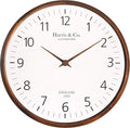 Harris & Co. Clockmasters Luxury Wooden Analog Wall Clock - 13 Inch Model - Trafalgar Street
