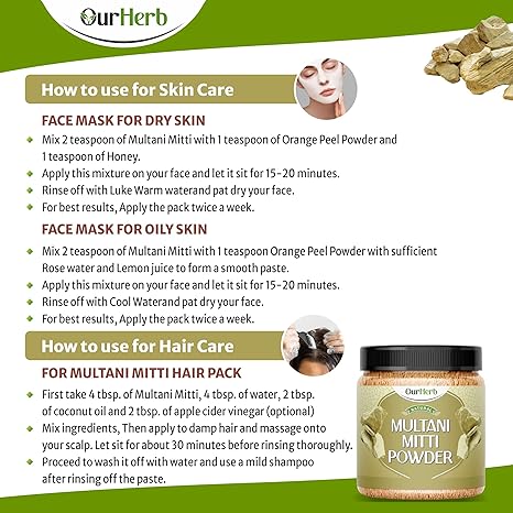 OurHerb Natural Natural Multani Mitti Powder
