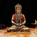Indicast 8" Inch Cold Cast Resin Hanuman Ji Showpiece Antique Decor Bajrangbali Statue Idols
