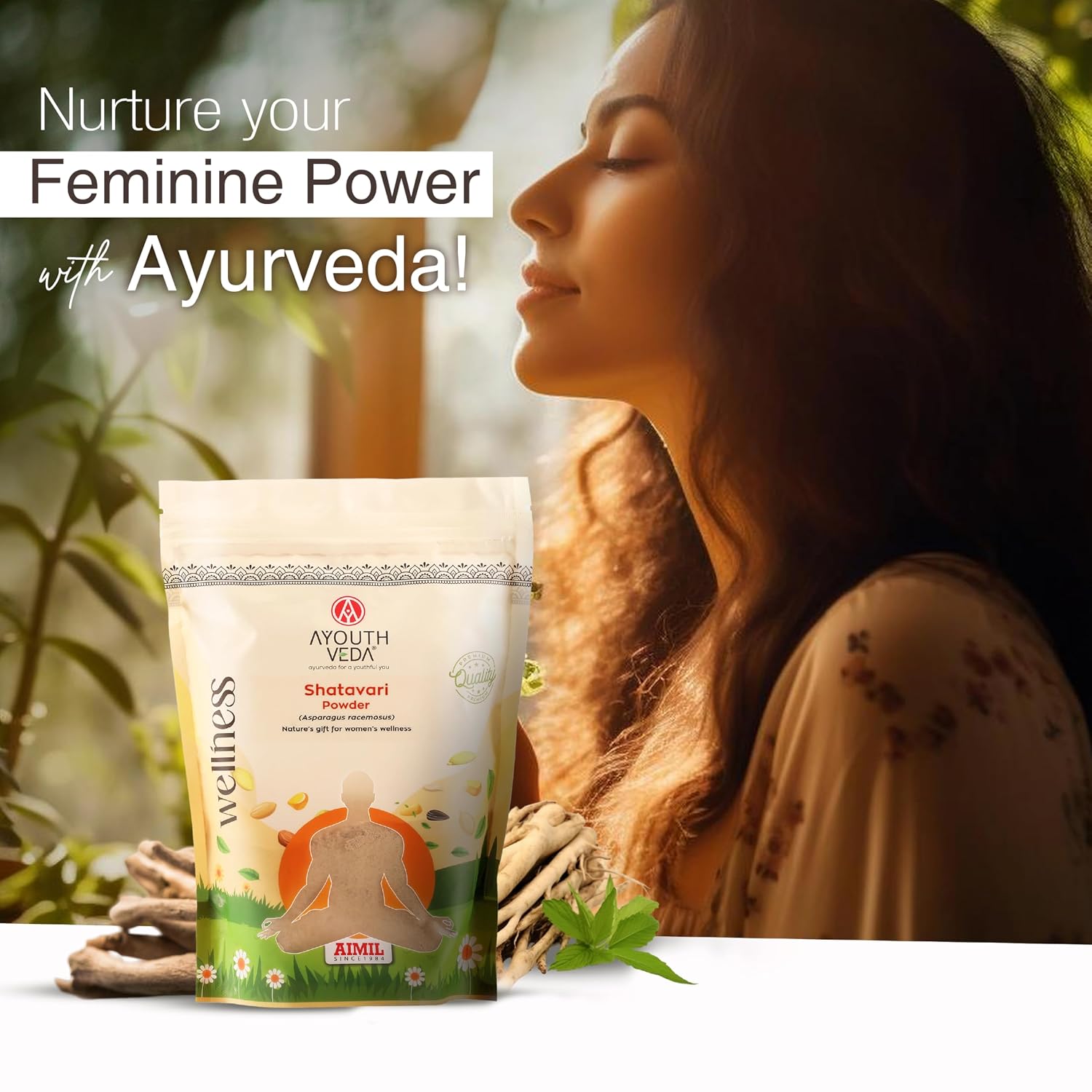 Ayouthveda Shatavari Powder Pure Ayurvedic Herb for Women’s Health & Wellness Net Qty: 200g