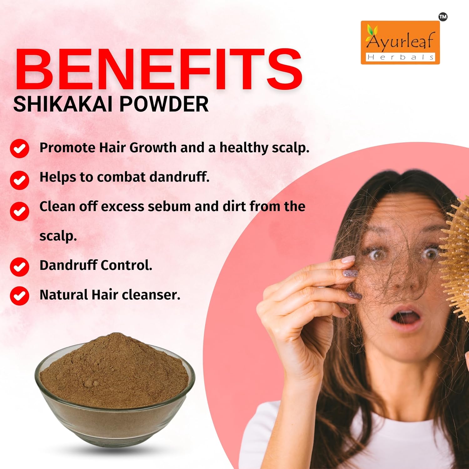Ayurleaf Herbals Shikakai Powder | for Reduces Hair Fall & Hair Growth - 200 Gms