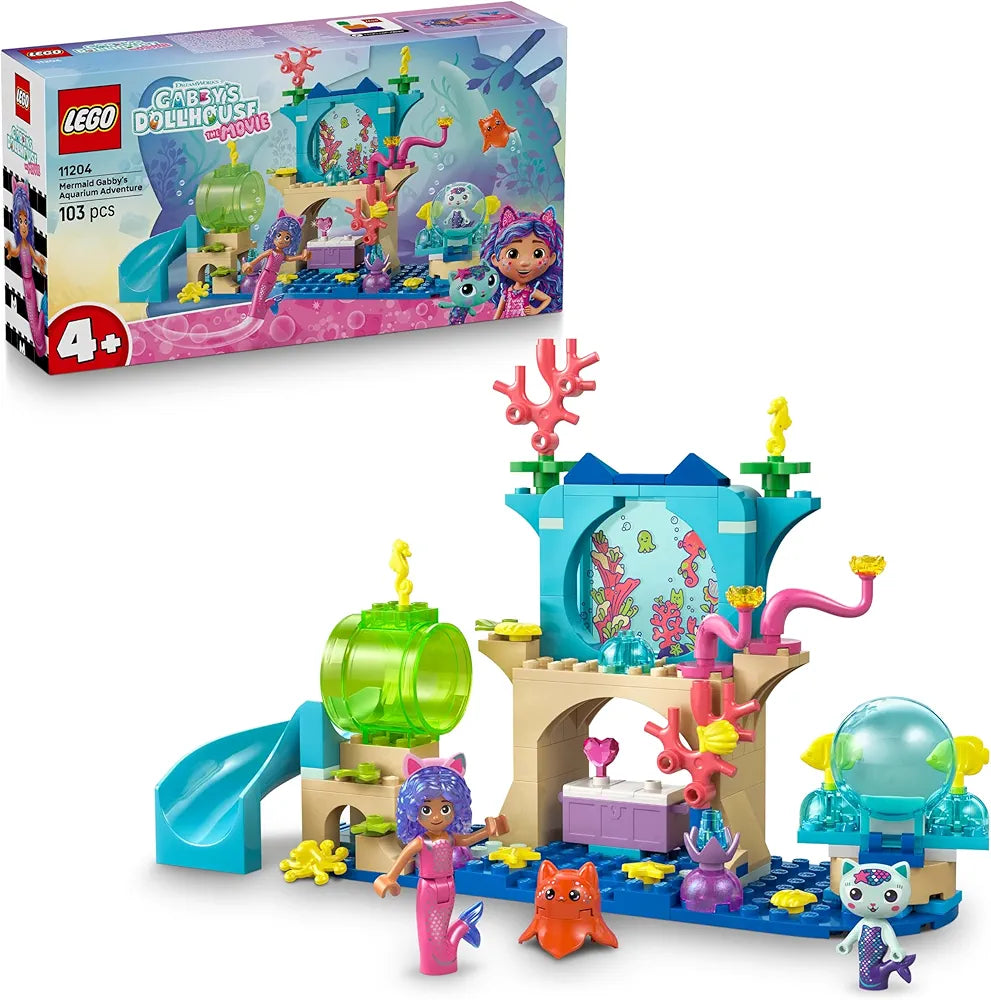 Lego Gabby’s Dollhouse Mermaid Gabby’s Aquarium Adventure Animal Toy 11204 Building Blocks Toys for 4+ Gift for Boys and Girls