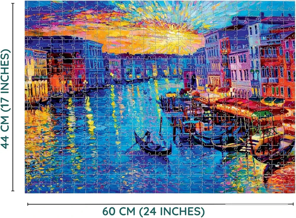 FLO Toys Night in Venice Jigsaw Puzzle for Adults & Kids 14+ 500 Piece Fun & Challenging Puzzle Game
