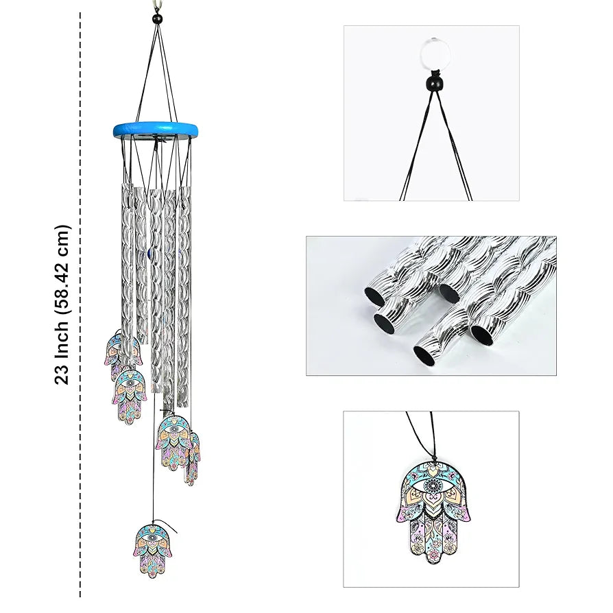 Zaicus Hamsa Hand Wind Chime 23-Inch Wind Chime-014