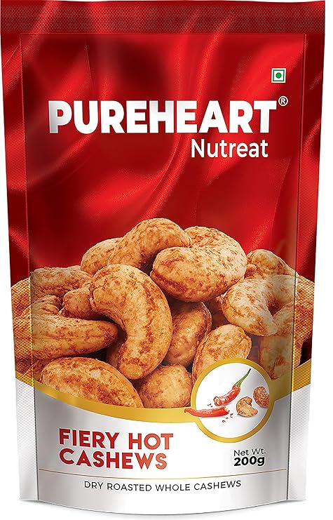 Pureheart Nutreat Fiery Hot Cashews - 200 gms